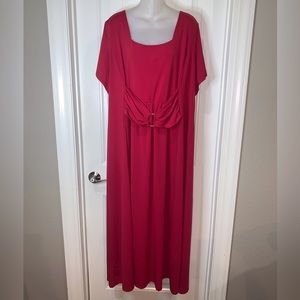 Avenue Plus Size Red Dress with Gold Buckle Detail NWOT